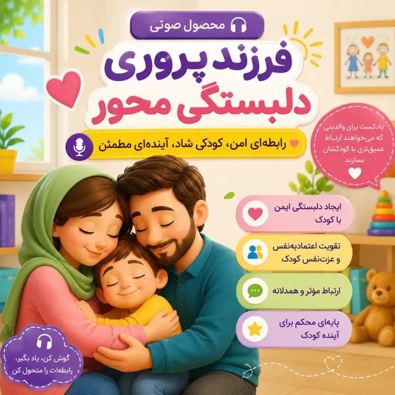 پادکست فرزندپروری دلبستگی‌محور درباره ایجاد رابطه‌ای امن، صمیمی و مؤثر بین والد و کودک.